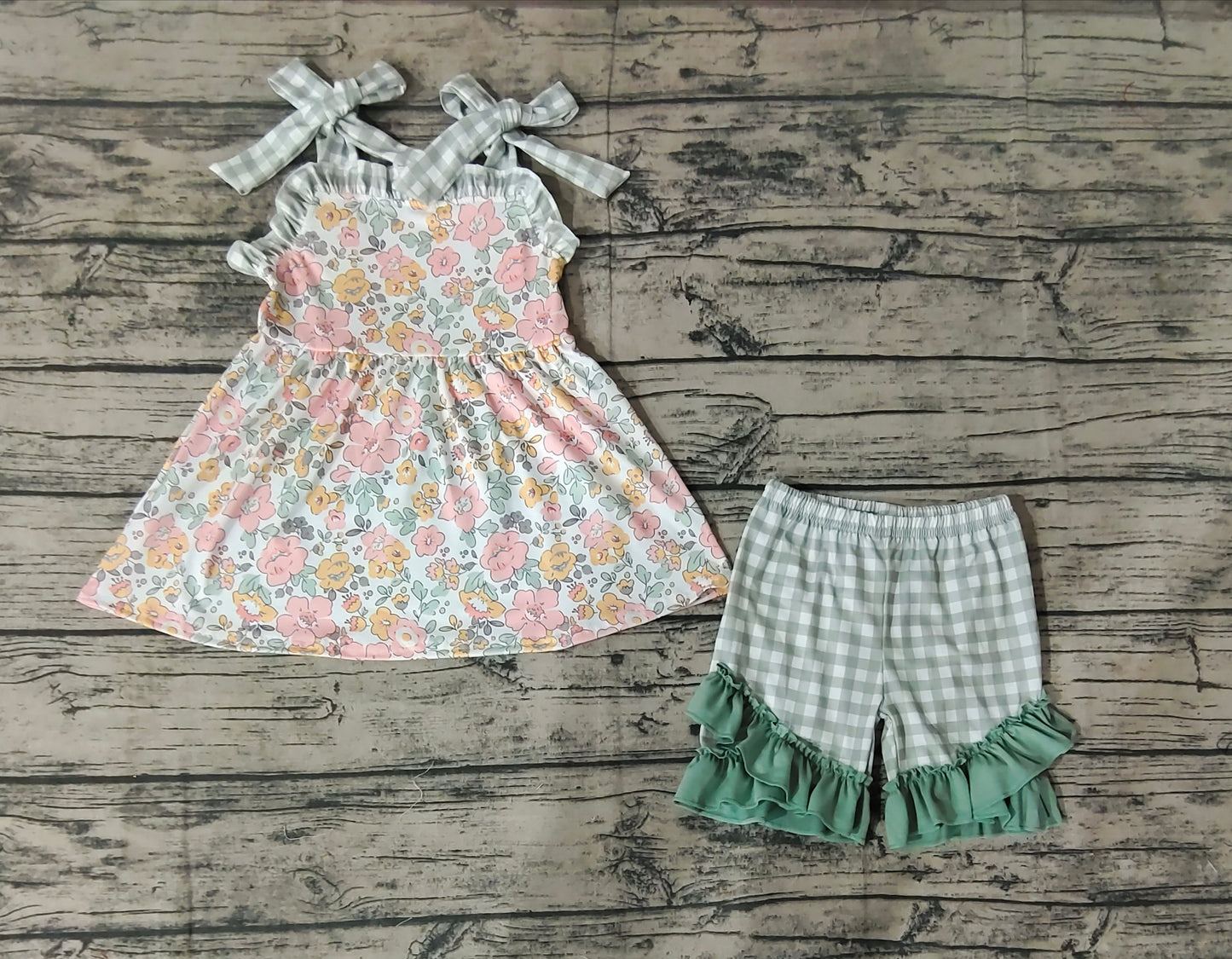 GSSO0565 flowers girl shorts outfit 202401 RTS