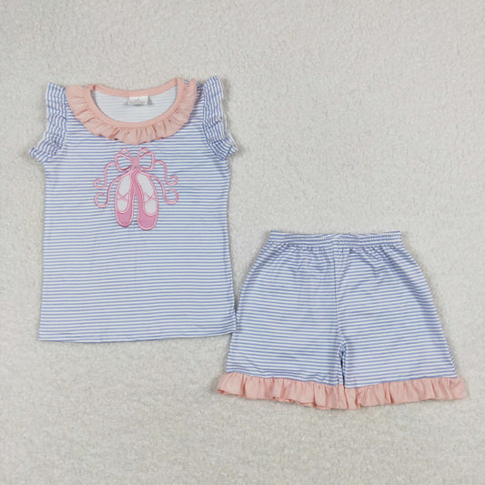 GSSO0574 embroidery dancing shoes shorts summer girl outfit 202403 RTS