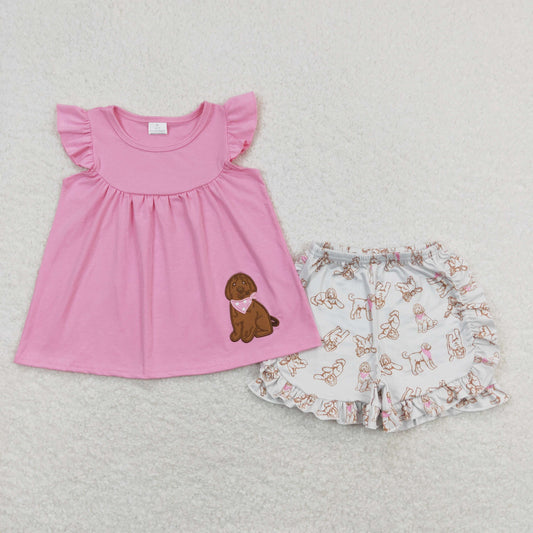 GSSO0581 western embroidery dog girl shorts outfit RTS 202404