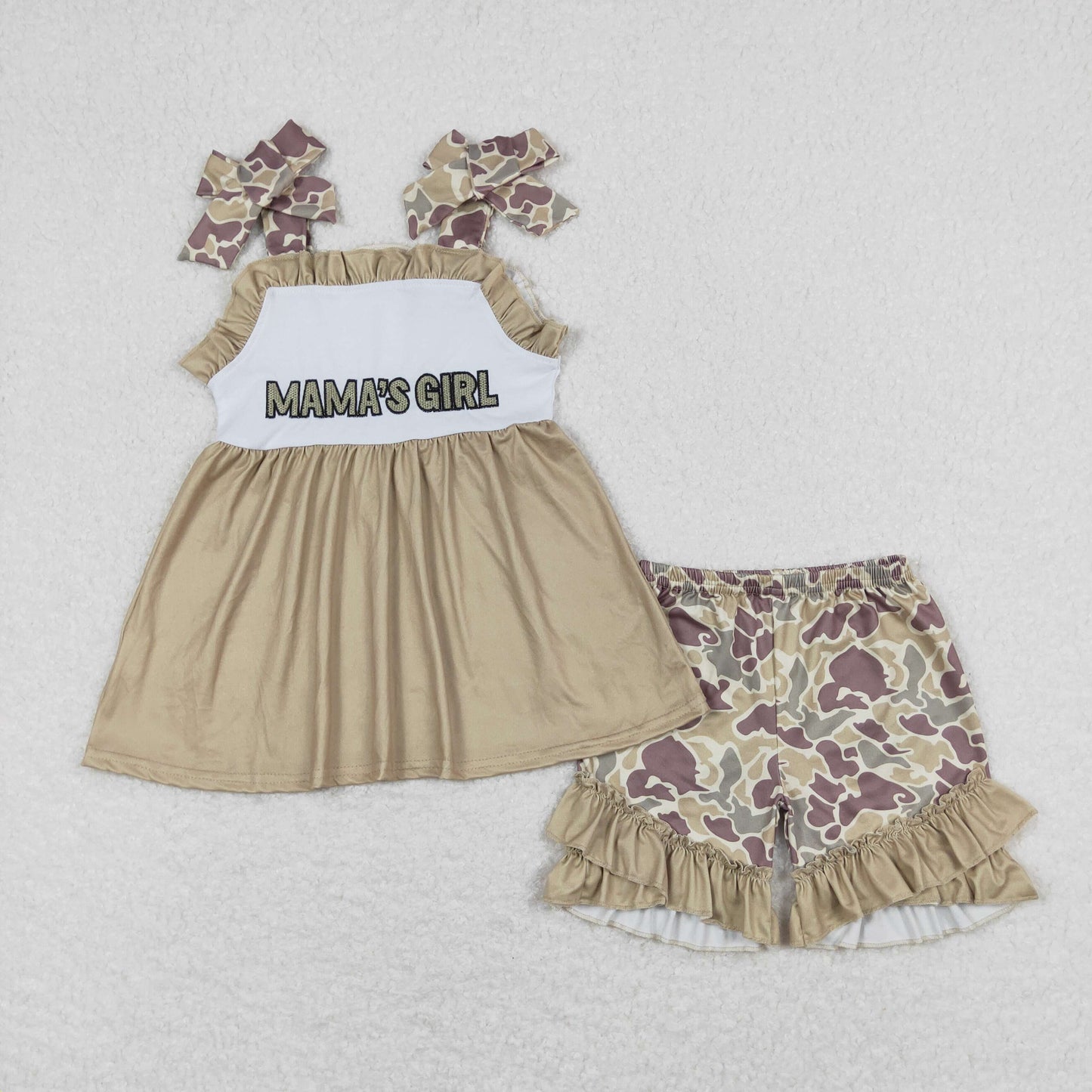 GSSO0593 Embroidery  camo mama's girl shorts summer girl outfit 202403 RTS