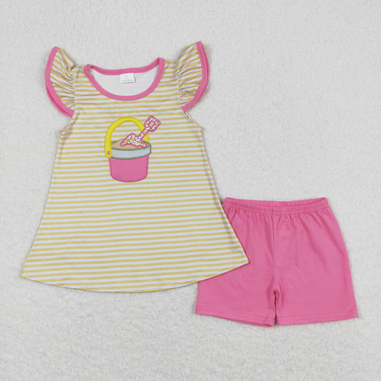 GSSO0600 Embroidery bucket dig girl shorts summer outfit 202403 RTS