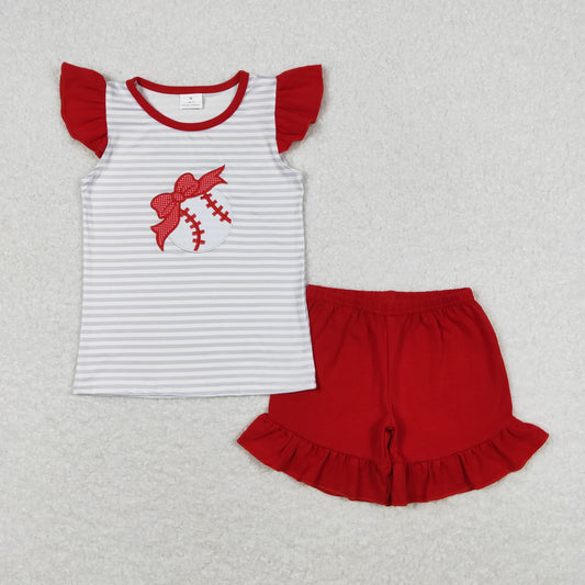 GSSO0605 Embroidery baseball shorts summer girl outfit 202403