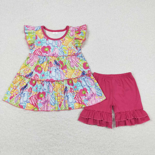 GSSO0608 western flower girl shorts outfit 202403 RTS