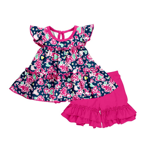 GSSO0612 western love valentine flower girl shorts outfit preorder 202401