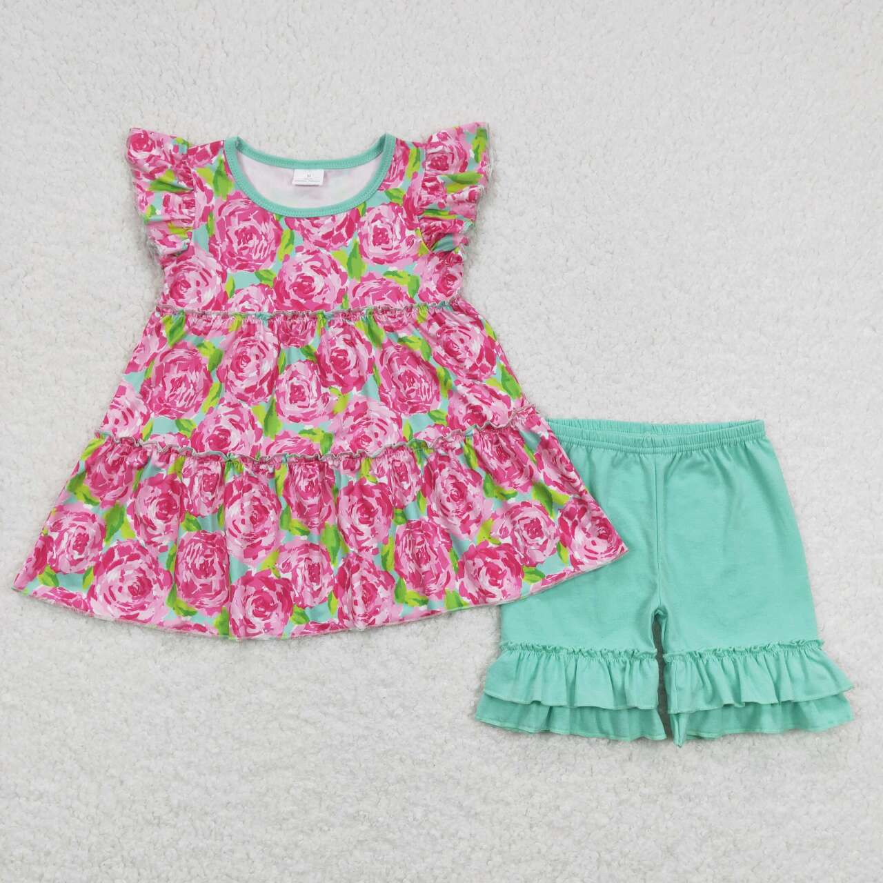 GSSO0615组合 western flower girl shorts outfit RTS 202402