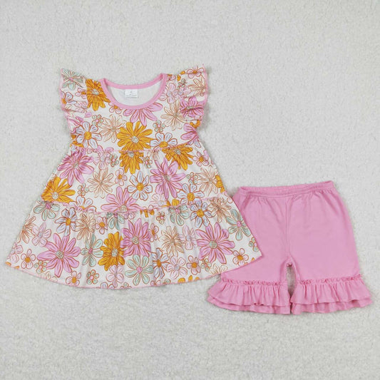 GSSO0616组合 western flower girl shorts outfit 202403 RTS