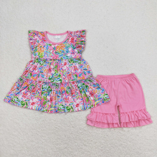 GSSO0619 western flower girl shorts outfit preorder 202404 RTS