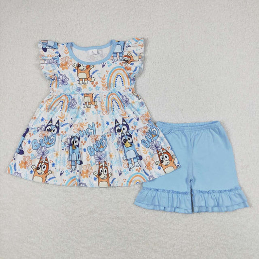 GSSO0635 western bluey dog girl shorts outfit 202403  RTS