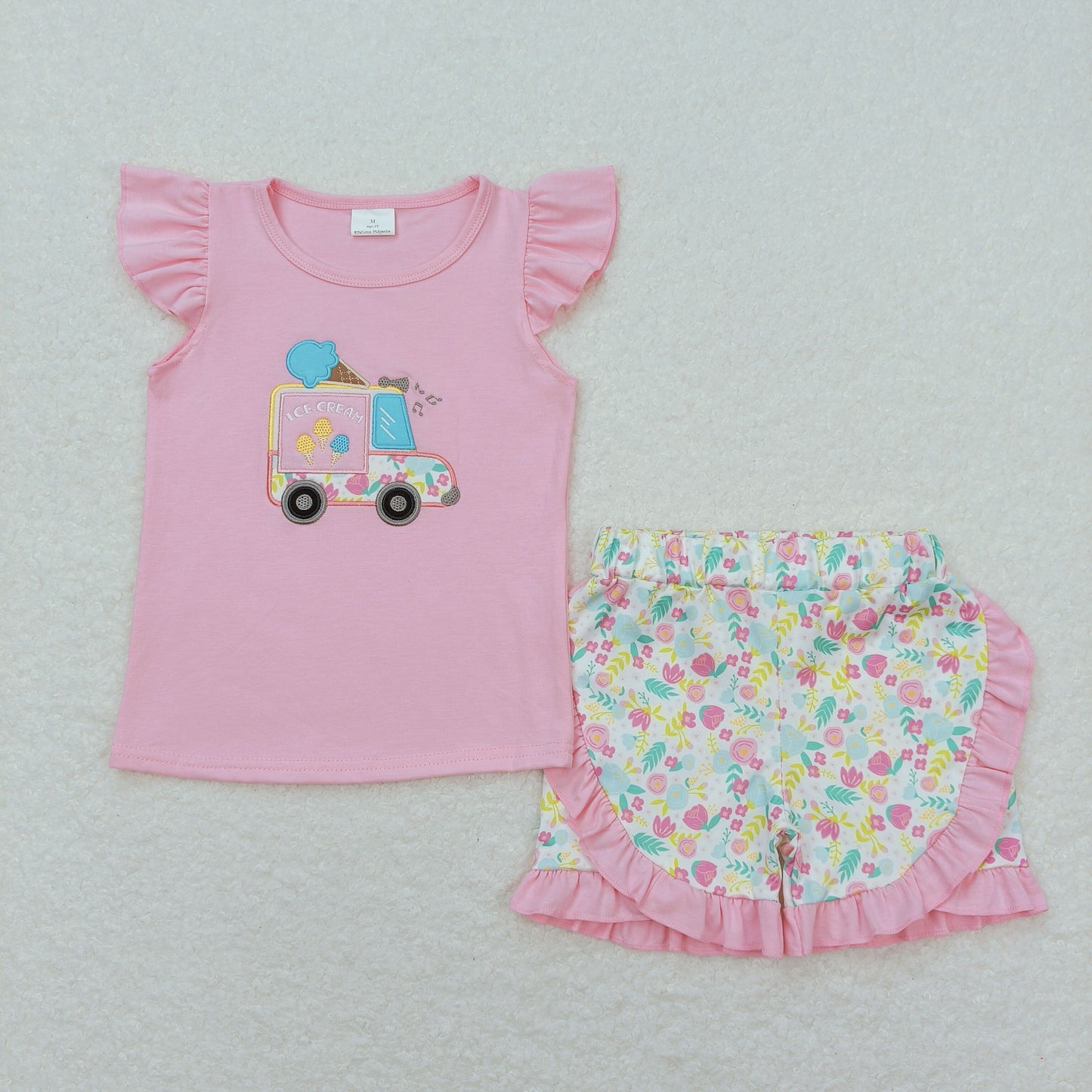 GSSO0644 embroidery  ice pop girl shorts outfit 202404 RTS