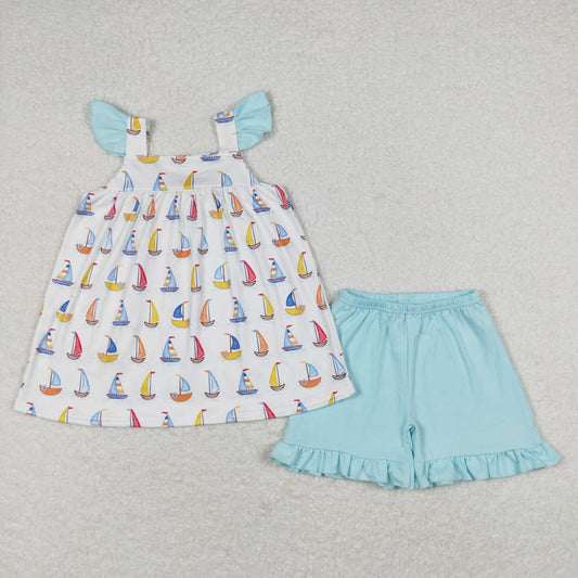 GSSO0645 Sailboad girl shorts outfit 202403 RTS