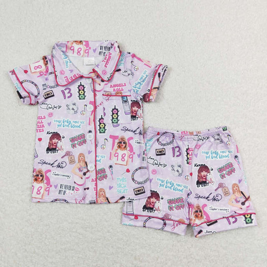 GSSO0677  1989 guitar girl summer pajamas outfit 202403 RTS