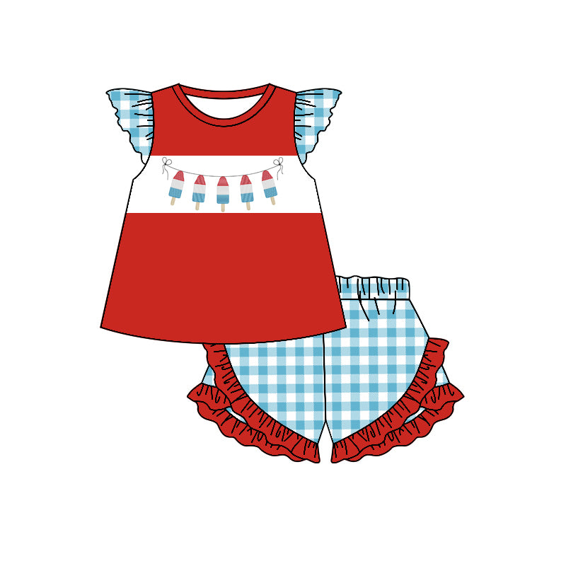 GSSO0680 4th July girl shorts summer outfit 202402 preorder