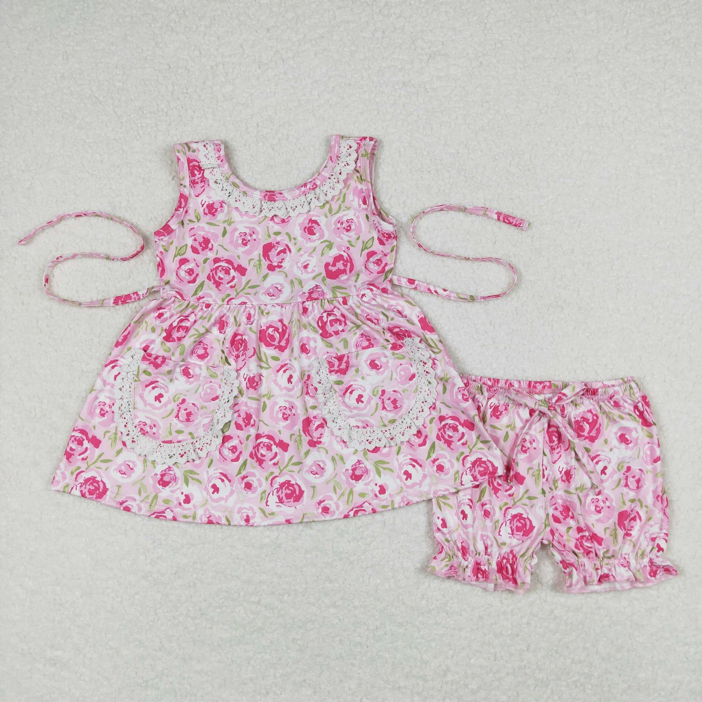 GSSO0685 western flower girl shorts outfit 202403 RTS