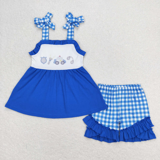 GSSO0717 RTS  police car shorts summer girl outfit 202405