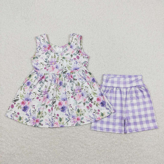 GSSO0742  flowers shorts summer girl outfit 202403  RTS