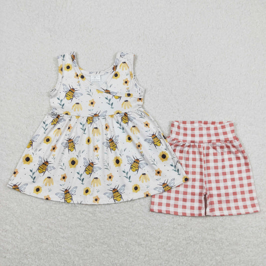 GSSO0743  bee flowers shorts summer girl outfit 202403 RTS