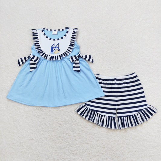 GSSO0751 bluey dog short sleeve shorts  summer girl outfit 202404