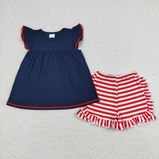 GSSO0796  stripe shorts summer girl outfit 202403  RTS