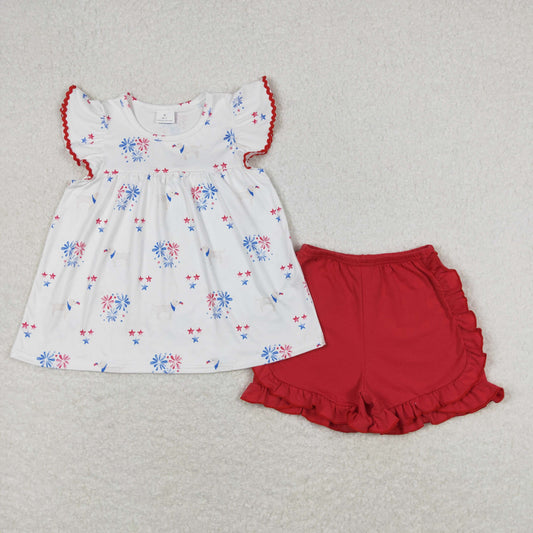 GSSO0797 Fire work July 4th  shorts summer girl outfit 202403  RTS