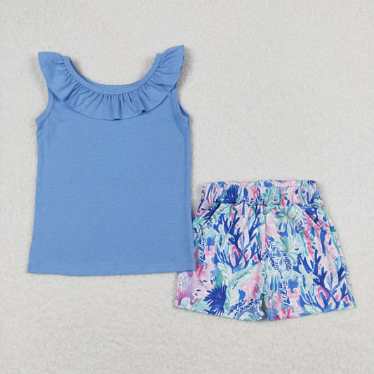 GSSO0812  flower cotton summer girl outfit RTS Free shipping order $100+