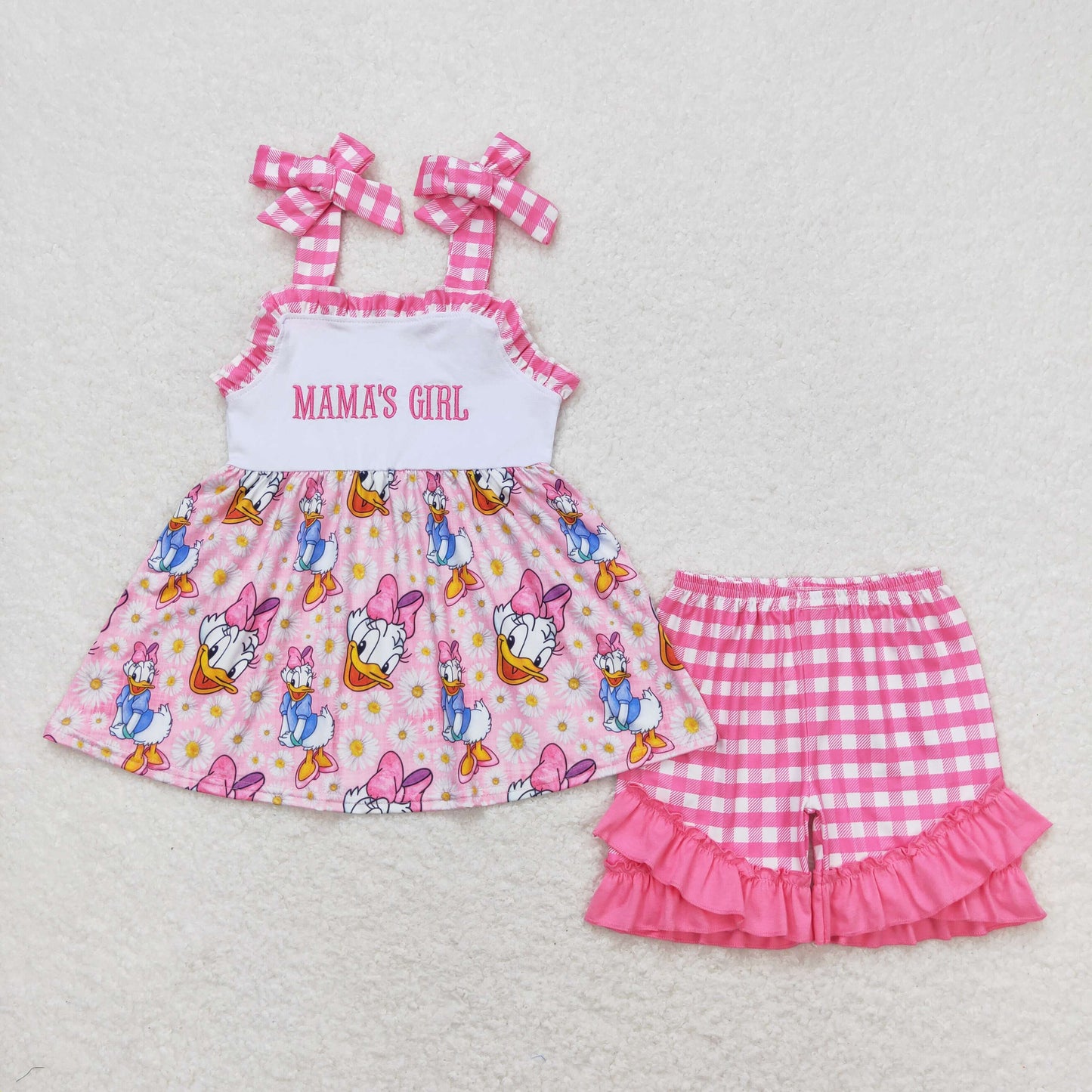 GSSO0820  embroidery mama's girl shorts summer girl outfit 202404 RTS