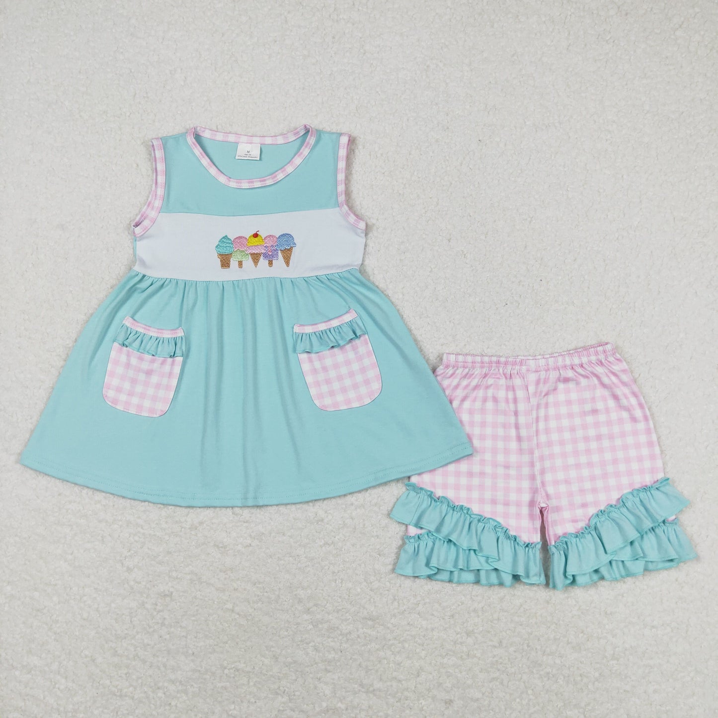 GSSO0826 RTS r embroidery pop ice shorts summer girl outfit 202405