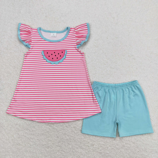 GSSO0834  embroidery  watermelon shorts summer girl outfit 202404