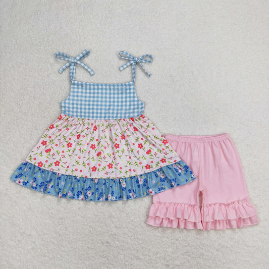 GSSO0836 flower shorts summer girl outfit 202404 RTS