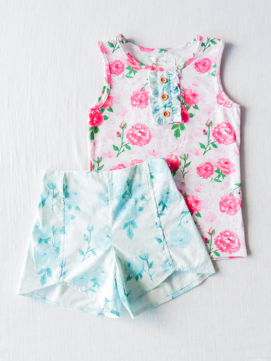 CUTOM moq3   GSSO0883 preorder flowers summer girl outfit 202402