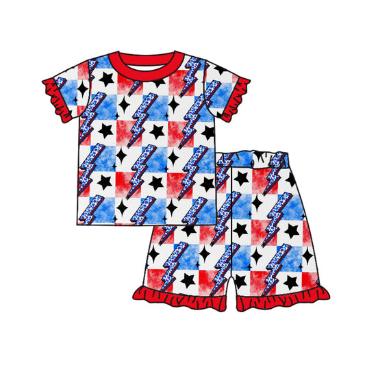 GSSO0953 shorts girl 4th July summer pajamas outfit 202402 preorder