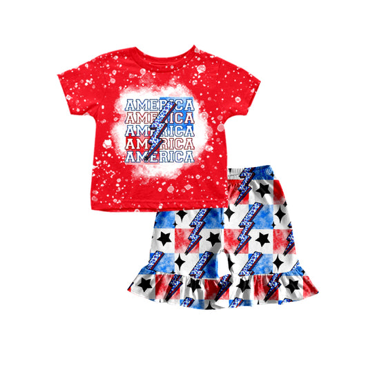 GSSO0954 shorts girl 4th July summer outfit 202402 preorder