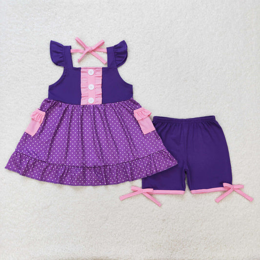 GSSO0965 princess purple shorts  girl summer outfit 202405