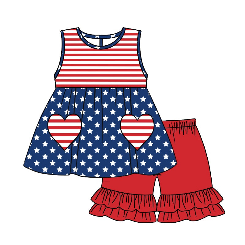 GSSO1014 preorder 4th JULY girl summer outfit 202403