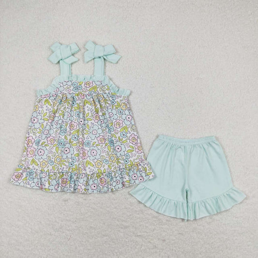 GSSO1018 rainbow flower girl summer outfit 202405 RTS