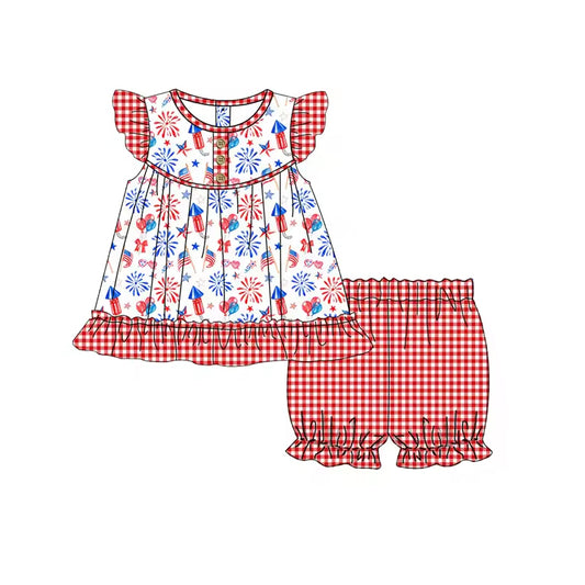 GSSO1024 firework preorder 4th july blue shorts summer girl outfit 202403