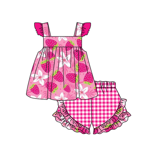 GSSO1035 preorder strawberry summer flower girl outfit 202403