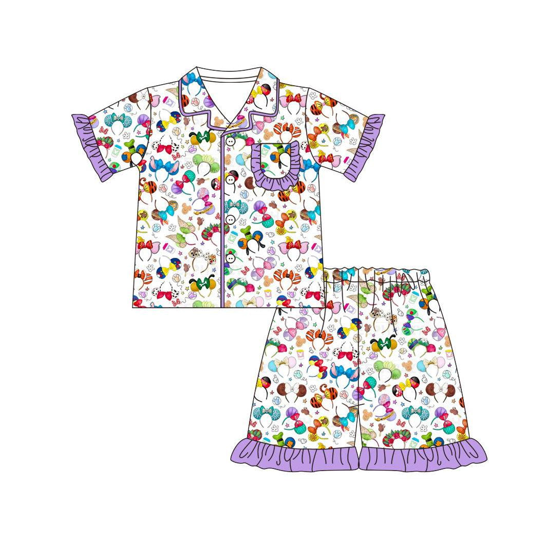 GSSO1049 preorder mouse summer flower girl pajamas outfit 202403 – ZHOHAO-2