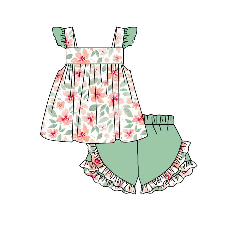 GSSO1052  preorder summer flower girl pajamas outfit 202403