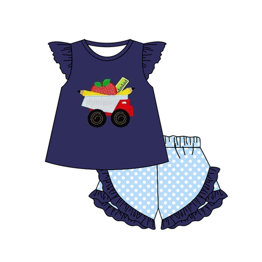 GSSO1075 back to school short sleeve shorts girl outfit 202403 RTS