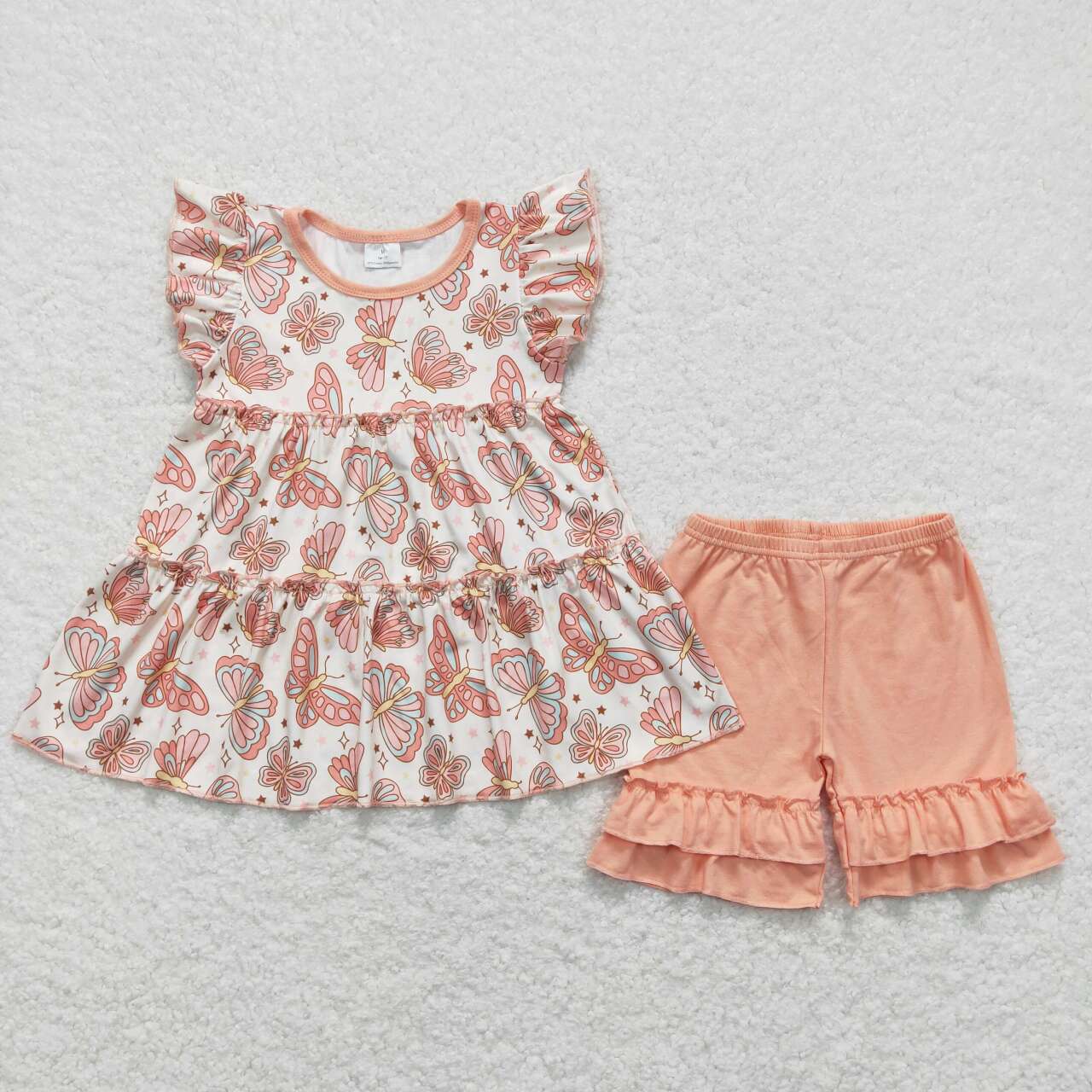 GSSO1076 western butterfly flower girl shorts outfit 202403 RTS