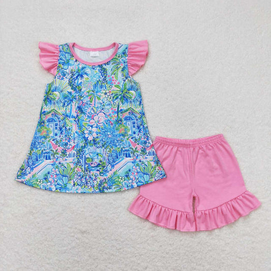 GSSO1085 flower girl shorts outfit  202404 RTS