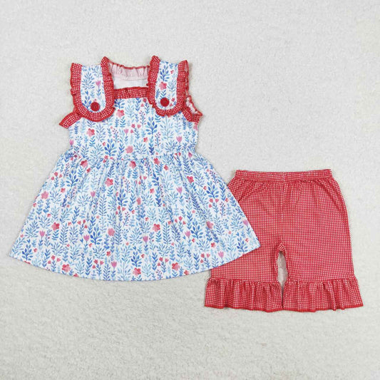 GSSO1112 RTS 4TH JULY flower summer girl outfit 202405