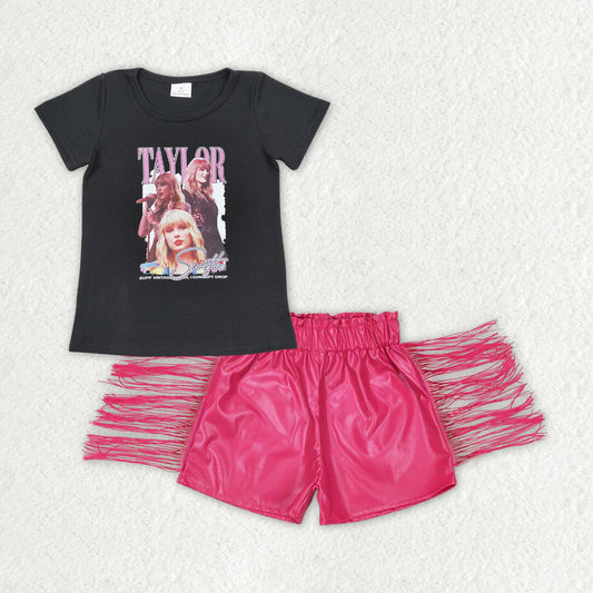 GSSO1123组合 western Taylor swift leather tassle shorts girl outfit 202406 RTS