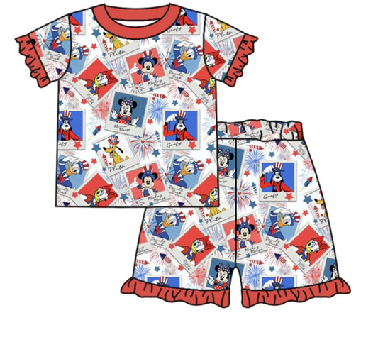 GSSO1180 mouse shorts western girl summer outfit 202403 preorder