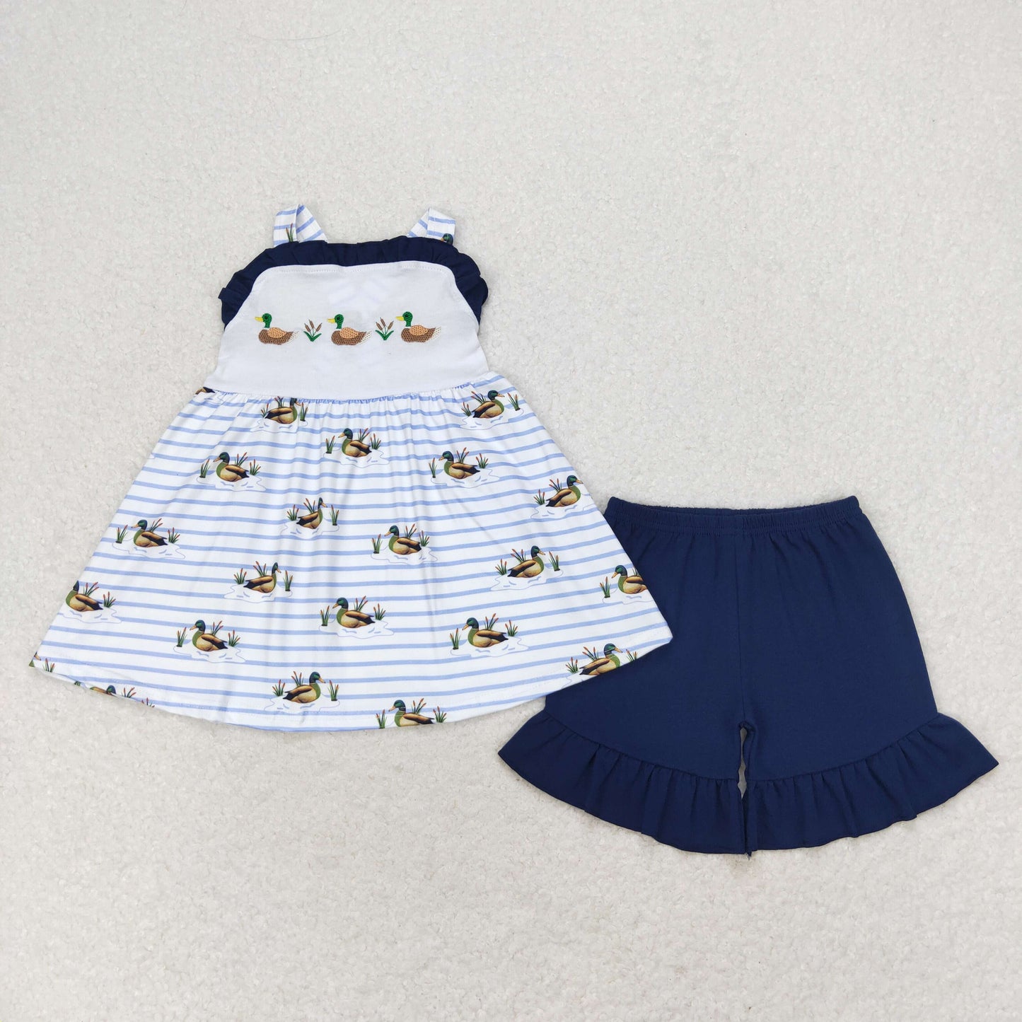 Embroidery duck Sibling  GSSO1189 shorts western girl summer outfit 202407 RTS Sibling