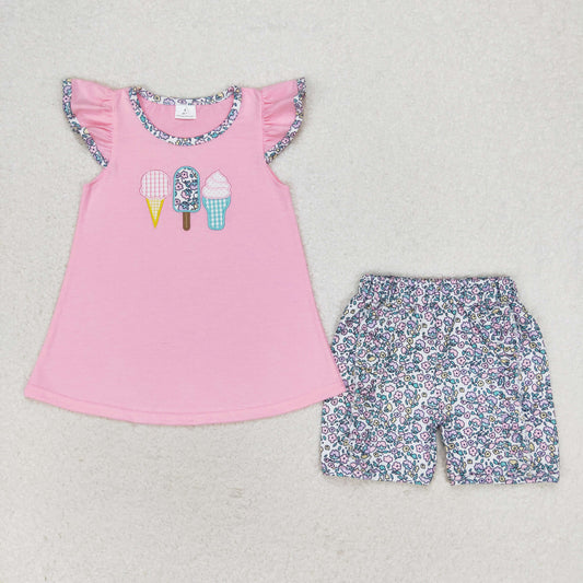 GSSO1193 embroidery ice pop girl summer outfit 202406 RTS