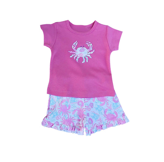 GSSO1265 preorder crab western short sleeve girl shorts outfit 202404
