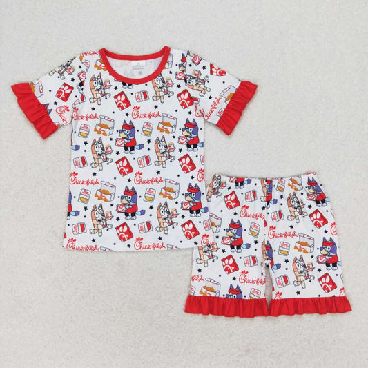 GSSO1292  bluey dog summer girl pajamas  outfit 202405 RTS