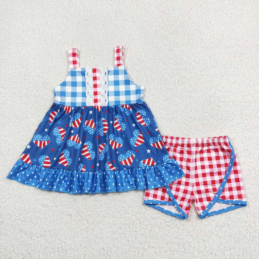 GSSO1294 r july 4th love shorts summer girl outfit 202406 RTS