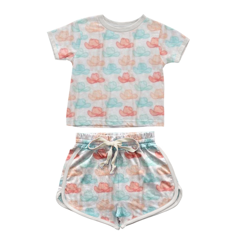GSSO1347 hat preorder western short sleeve girl shorts outfit 202404